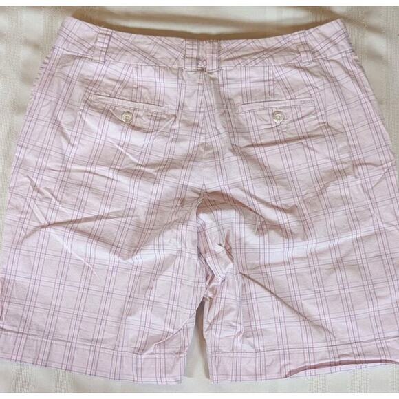IZOD Shorts Womens 12 Pink Plaid Golf Performance Country Club Sports Athleisure - Picture 5 of 10
